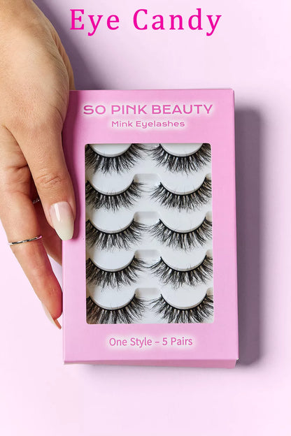 SO PINK BEAUTY Mink Eyelashes 5 Pairs - Premium Sleepwear from Trendsi - Just $24.99! Shop now at Handbags Specialist Headquarter