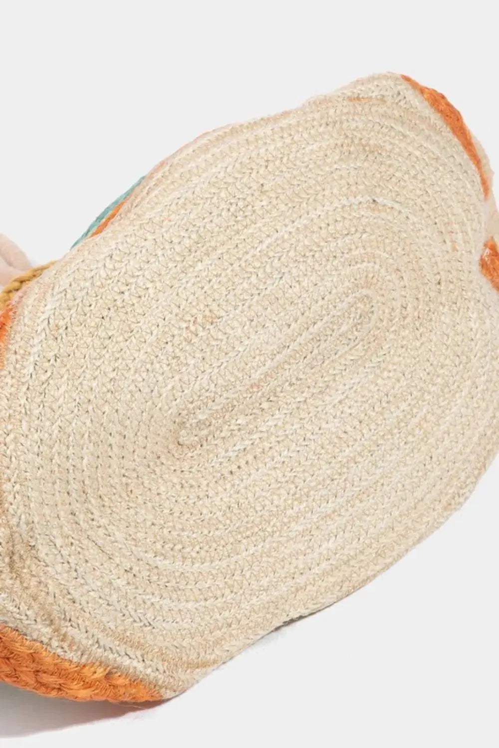 Fame Wavy Rainbow Straw Tote Bag.