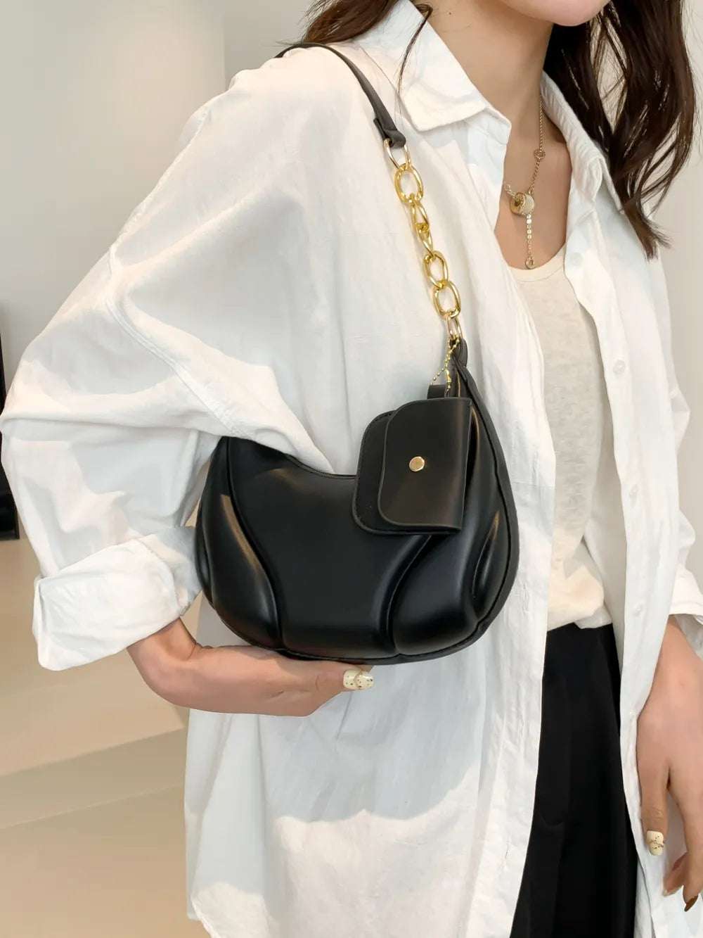 PU Leather Shoulder Bag with EarPods Bag - Premium Crossbody Bag from Trendsi - Just $18.99! Shop now at Handbags Specialist Headquarter