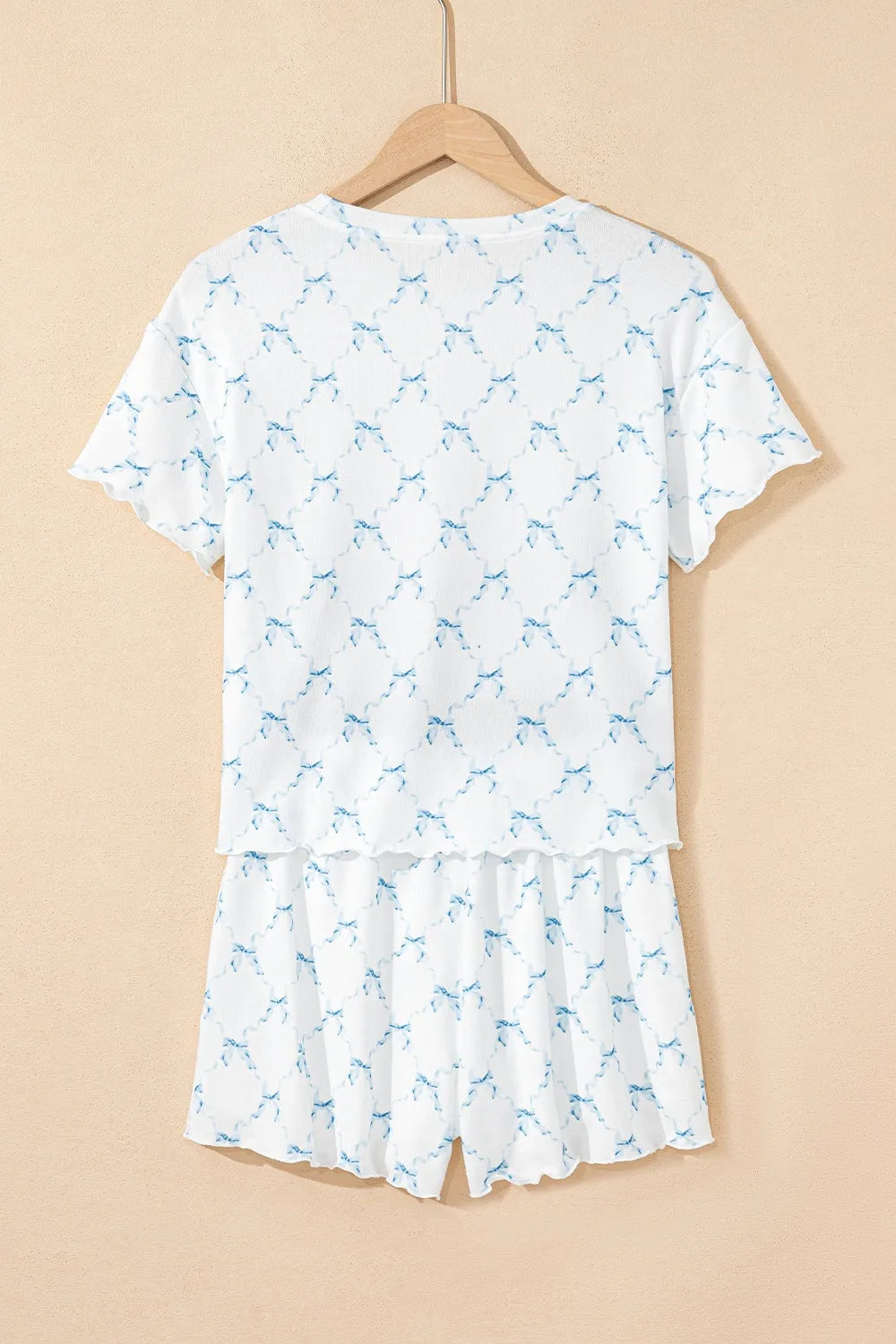 Printed Round Neck Top and Shorts Two-Piece Lounge Set - Premium Sleepwear from Trendsi - Just $39.99! Shop now at Handbags Specialist Headquarter