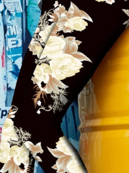 Printed High Waist Skinny Leggings - Premium Leggings from Trendsi - Just $36.72! Shop now at Handbags Specialist Headquarter