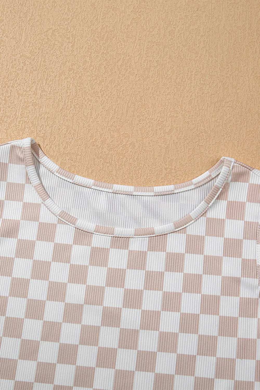 Ribbed Texture Checkered Print Tank and Pants Set - Premium Sleepwear from Trendsi - Just $39.99! Shop now at Handbags Specialist Headquarter