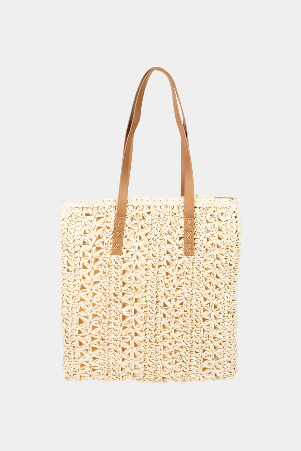 Fame Straw Braided Tote Bag - Premium Tote Bag from Trendsi - Just $32.99! Shop now at Handbags Specialist Headquarter