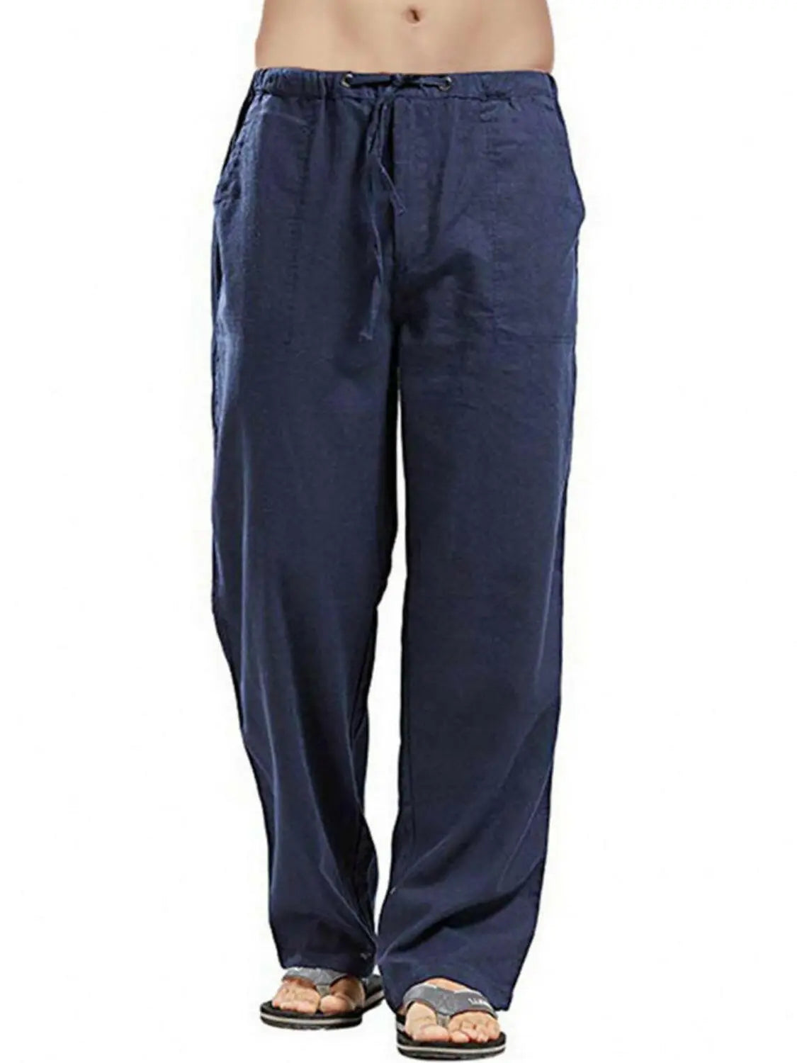 Men's Full Size Drawsting Straight Leg Pants Plus Size.
