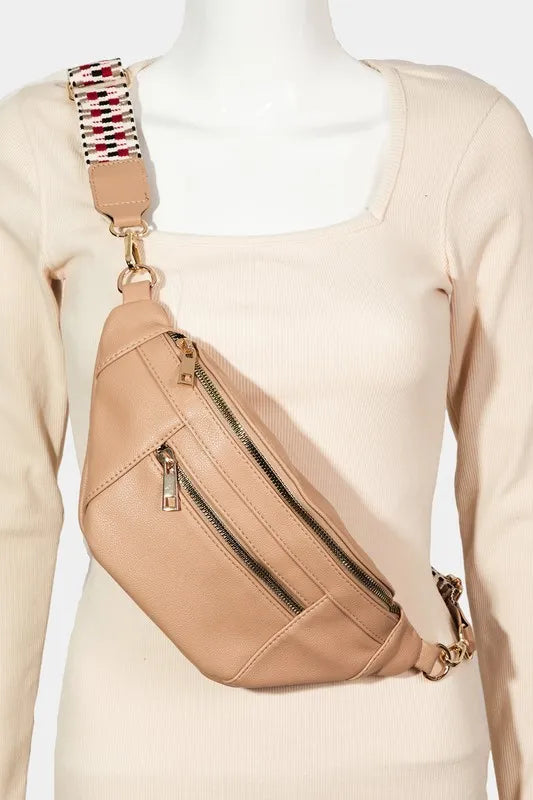Fame PU Leather Crossbody Bag with Removable Strap - Premium Crossbody Bag from Trendsi - Just $30.99! Shop now at Handbags Specialist Headquarter