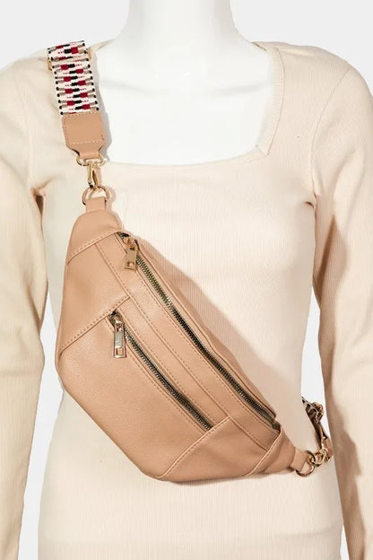 Fame PU Leather Crossbody Bag with Removable Strap - Premium Crossbody Bag from Trendsi - Just $30.99! Shop now at Handbags Specialist Headquarter
