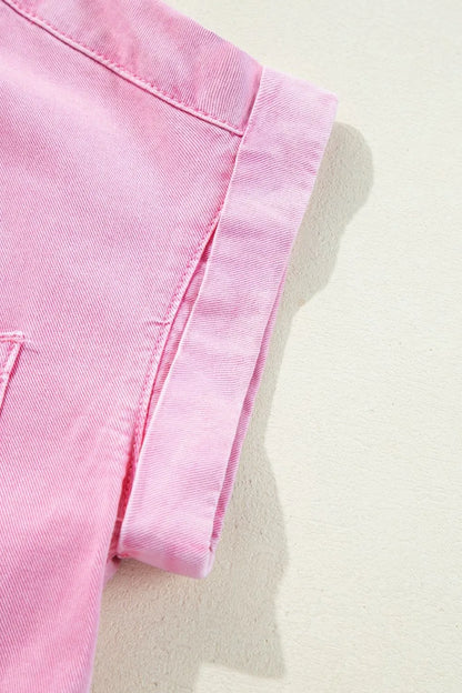 Button Down Short Sleeve Denim Dress - Premium Women / Jeans & Denim from Trendsi - Just $55.46! Shop now at Handbags Specialist Headquarter