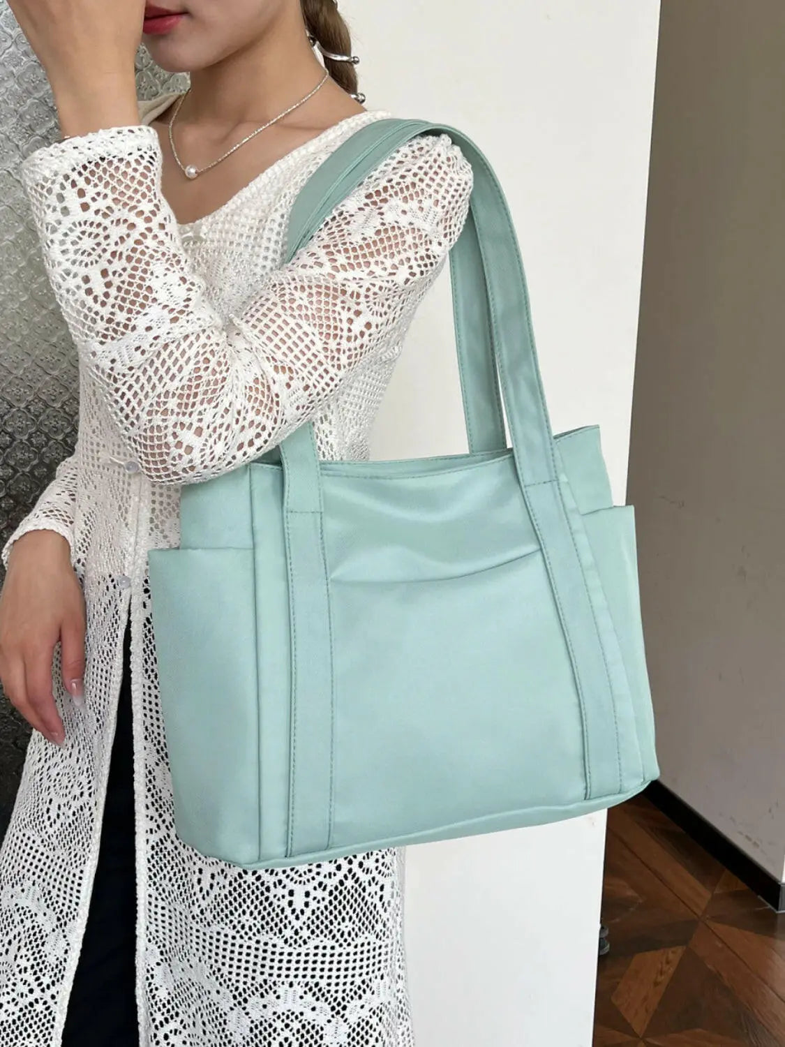 Oxford Cloth Tote Bag with Zipper.