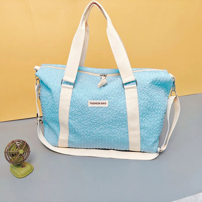 Textured Nylon Travel Bag - Premium travel-bag from Trendsi - Just $44.99! Shop now at Handbags Specialist Headquarter