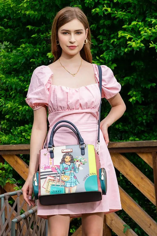 Nicole Lee USA Eco-Leather Handbag with Side Pockets - Premium Tote Bag from Trendsi - Just $55.99! Shop now at Handbags Specialist Headquarter