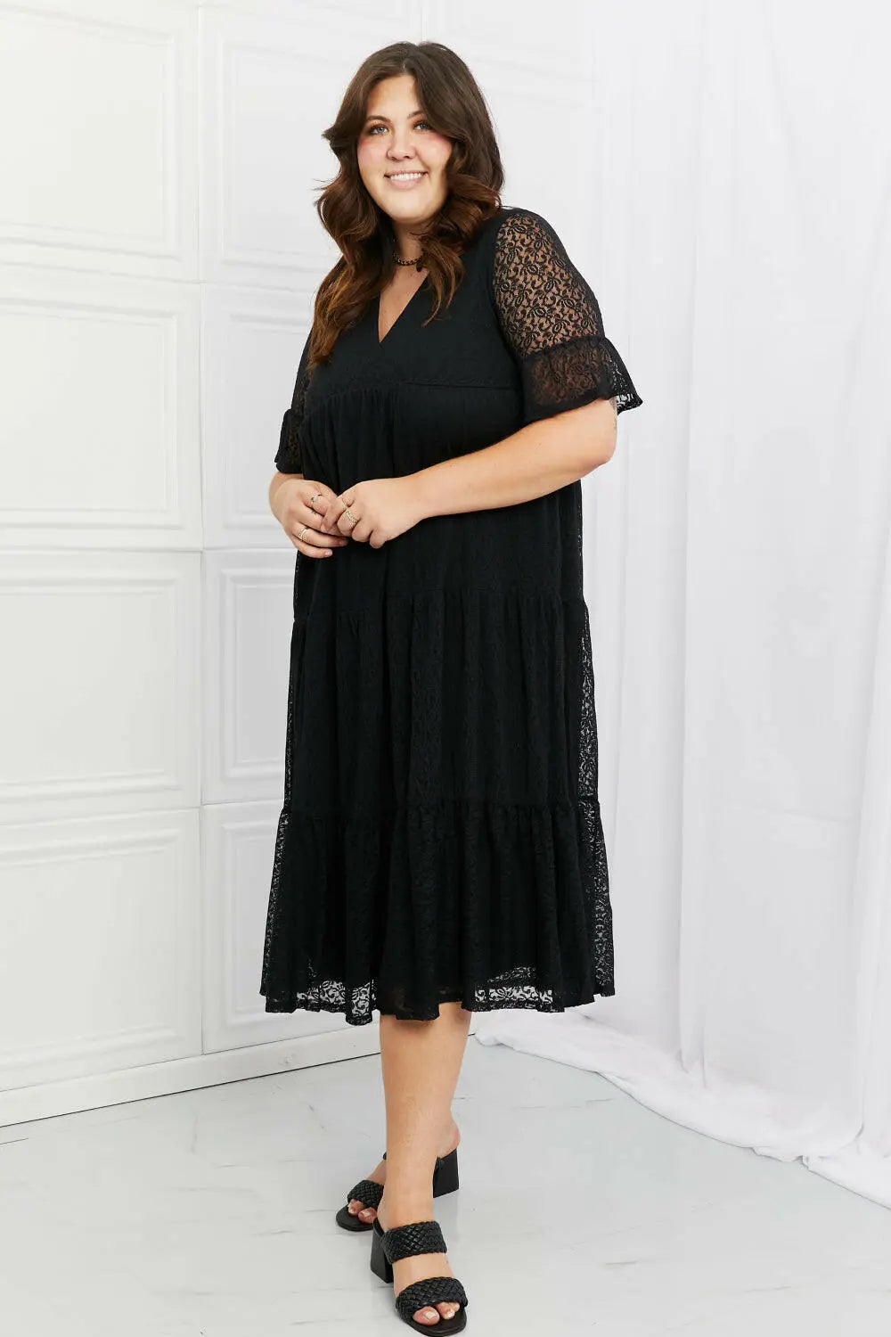 P & Rose Lovely Lace Full Size Tiered Dress.