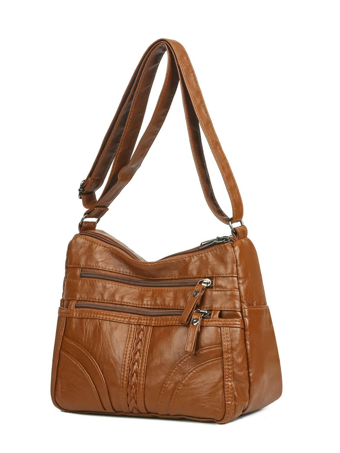 PU Leather Adjustable Strap Shoulder Bag.