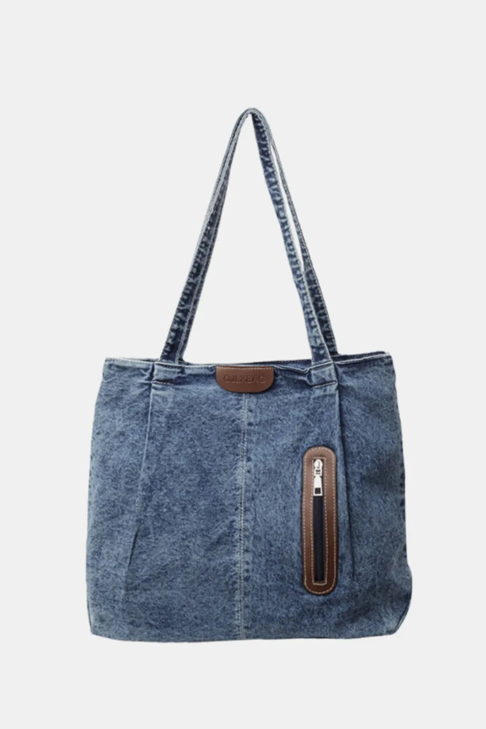 Medium Denim Tote Bag - Premium Tote Bag from Trendsi - Just $32.99! Shop now at Handbags Specialist Headquarter