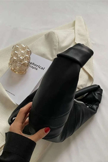 Zenana Vegan Leather Croissant Crossbody Bag - Premium Crossbody Bag from Trendsi - Just $31.99! Shop now at Handbags Specialist Headquarter