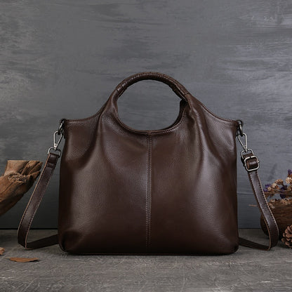 Retro Luxe: Genuine Leather Women's Tote