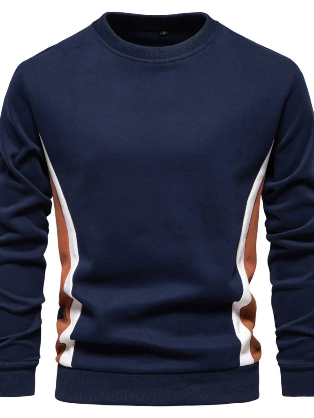 Men's Side Striped Contrast Round Neck Sweatshirt - Premium Men's Sweatshirts from Trendsi - Just $36.54! Shop now at Handbags Specialist Headquarter