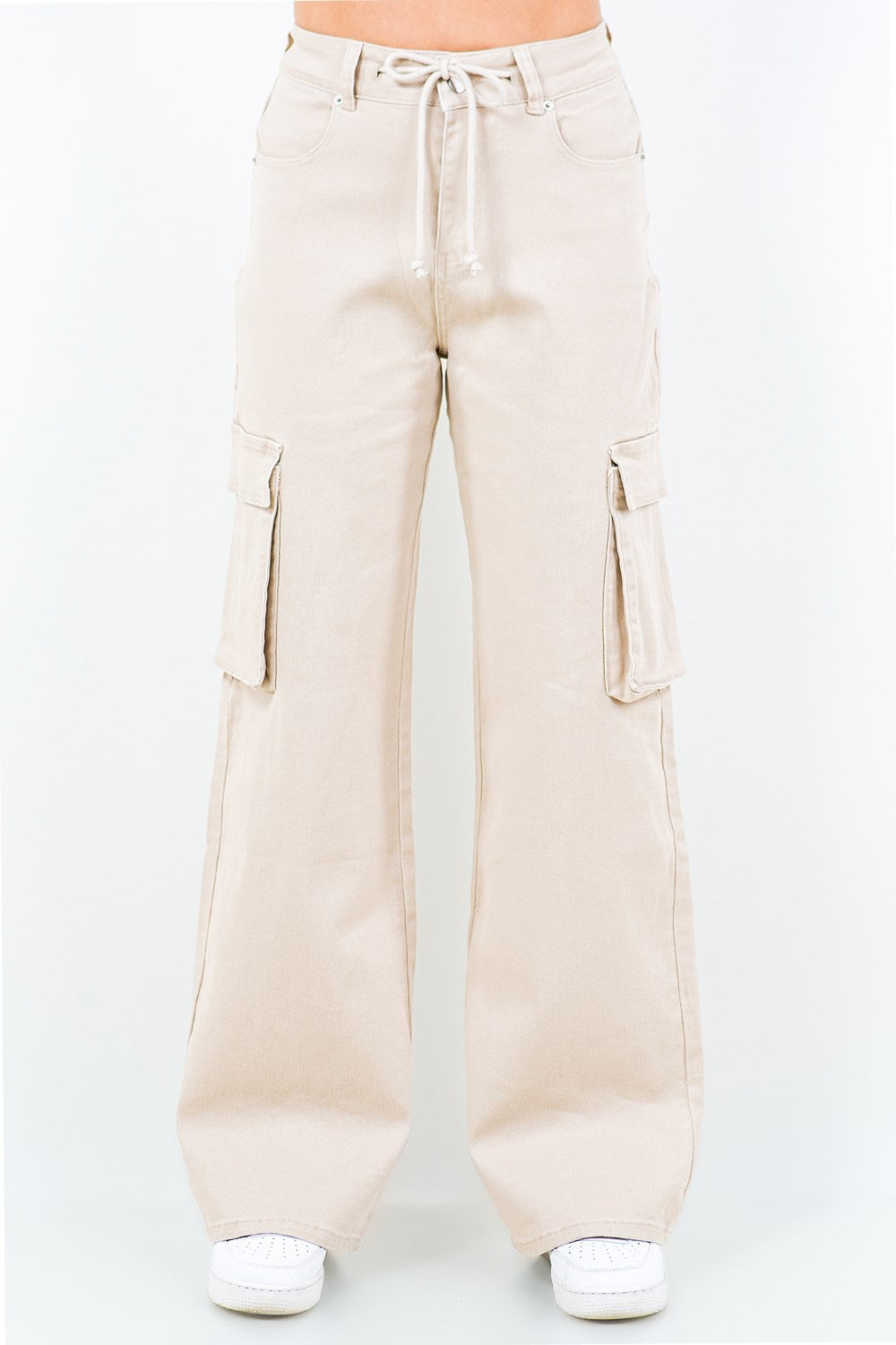 American Bazi Full Size Drawstring Wide Leg Cargo Pants Plus Size - Premium  from Trendsi - Just $48.99! Shop now at Handbags Specialist Headquarter