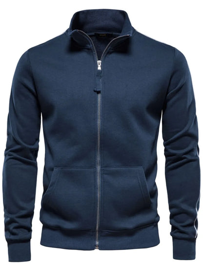 Men's Zip Up Long Sleeve Sweatshirt - Premium Men's Sweatshirts from Trendsi - Just $42.78! Shop now at Handbags Specialist Headquarter