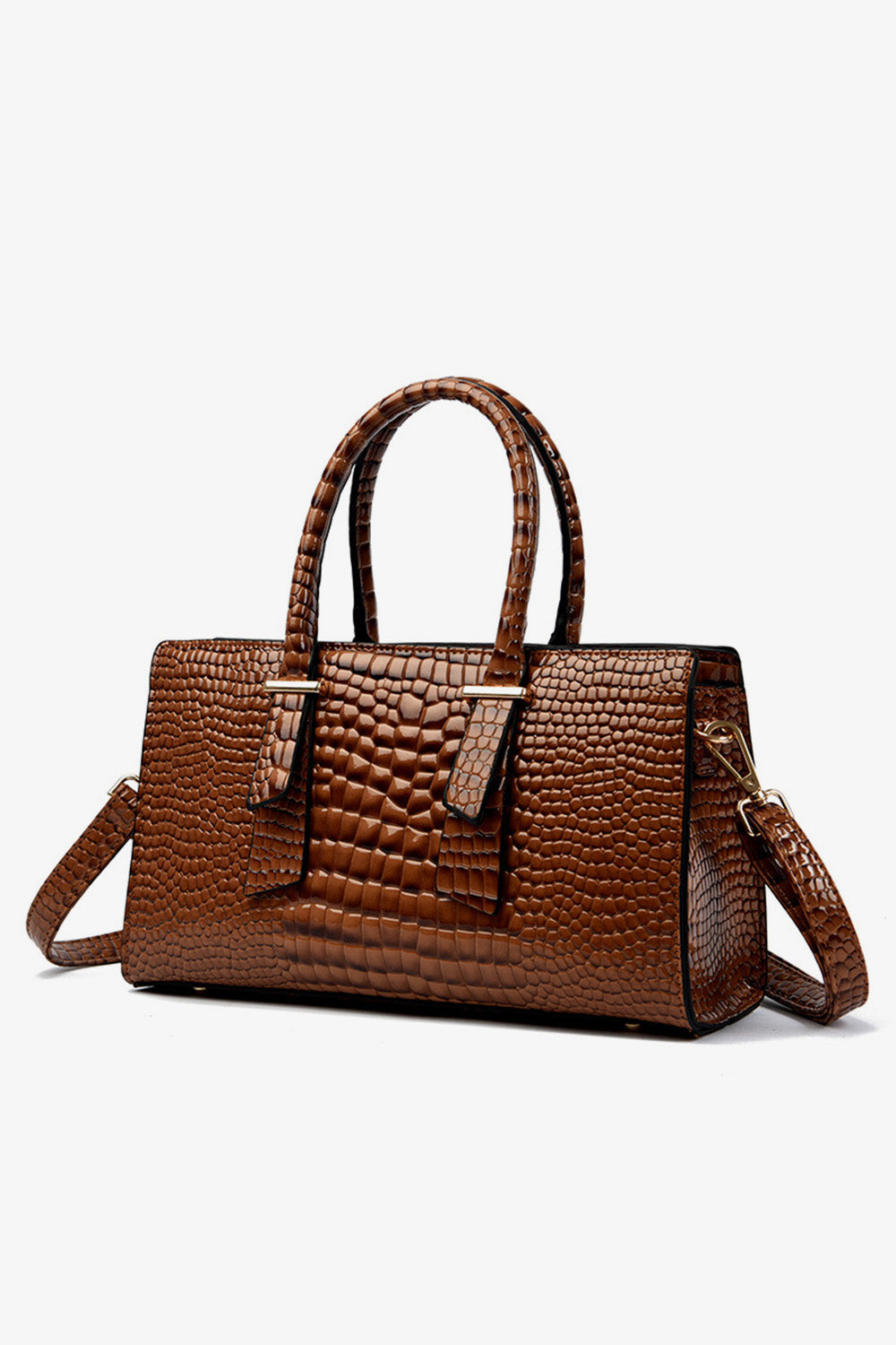 Textured PU Leather Handbag - Premium Handbags from Trendsi - Just $66.99! Shop now at Handbags Specialist Headquarter