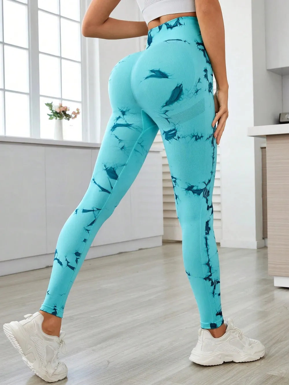 Printed High Waist Active Leggings - Premium Leggings from Trendsi - Just $36.48! Shop now at Handbags Specialist Headquarter