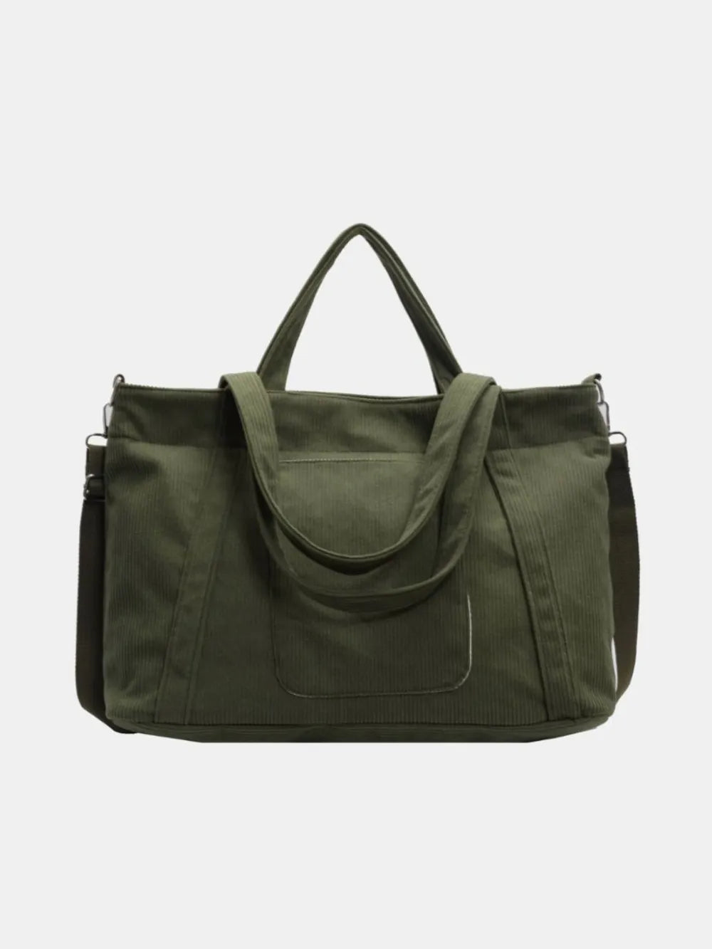 Corduroy Solid Large Tote Bag - Premium Tote Bag from Trendsi - Just $39.99! Shop now at Handbags Specialist Headquarter