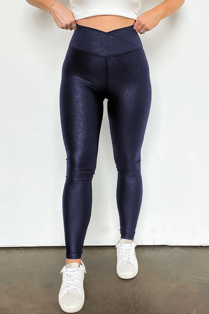 Solid High Waist Leggings - Premium Leggings from Trendsi - Just $41.67! Shop now at Handbags Specialist Headquarter