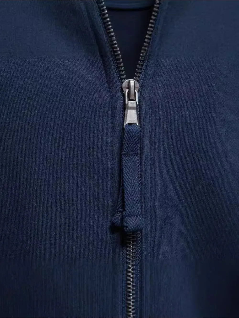 Men's Zip Up Long Sleeve Sweatshirt - Premium Men's Sweatshirts from Trendsi - Just $42.78! Shop now at Handbags Specialist Headquarter