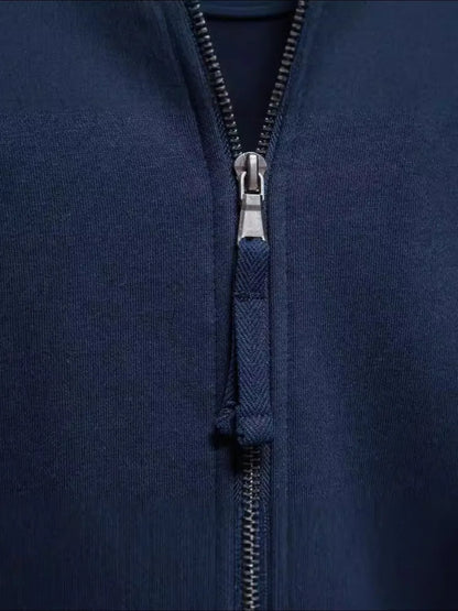 Men's Zip Up Long Sleeve Sweatshirt - Premium Men's Sweatshirts from Trendsi - Just $42.78! Shop now at Handbags Specialist Headquarter