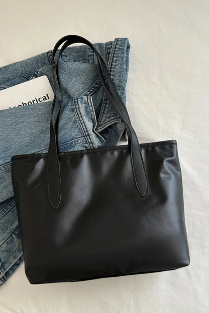 Bow Trim Polyester Tote Bag - Premium Tote Bag from Trendsi - Just $39.99! Shop now at Handbags Specialist Headquarter