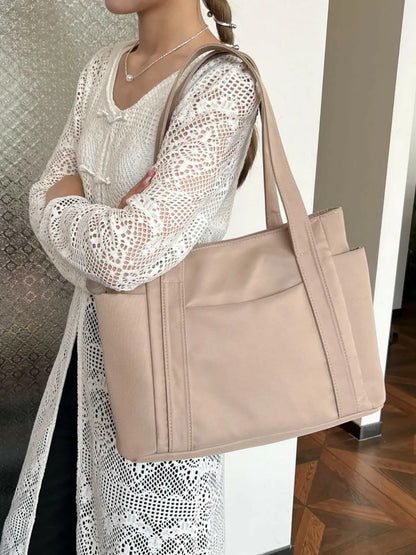 Oxford Cloth Tote Bag with Zipper - Premium Tote Bag from Trendsi - Just $25.64! Shop now at Handbags Specialist Headquarter