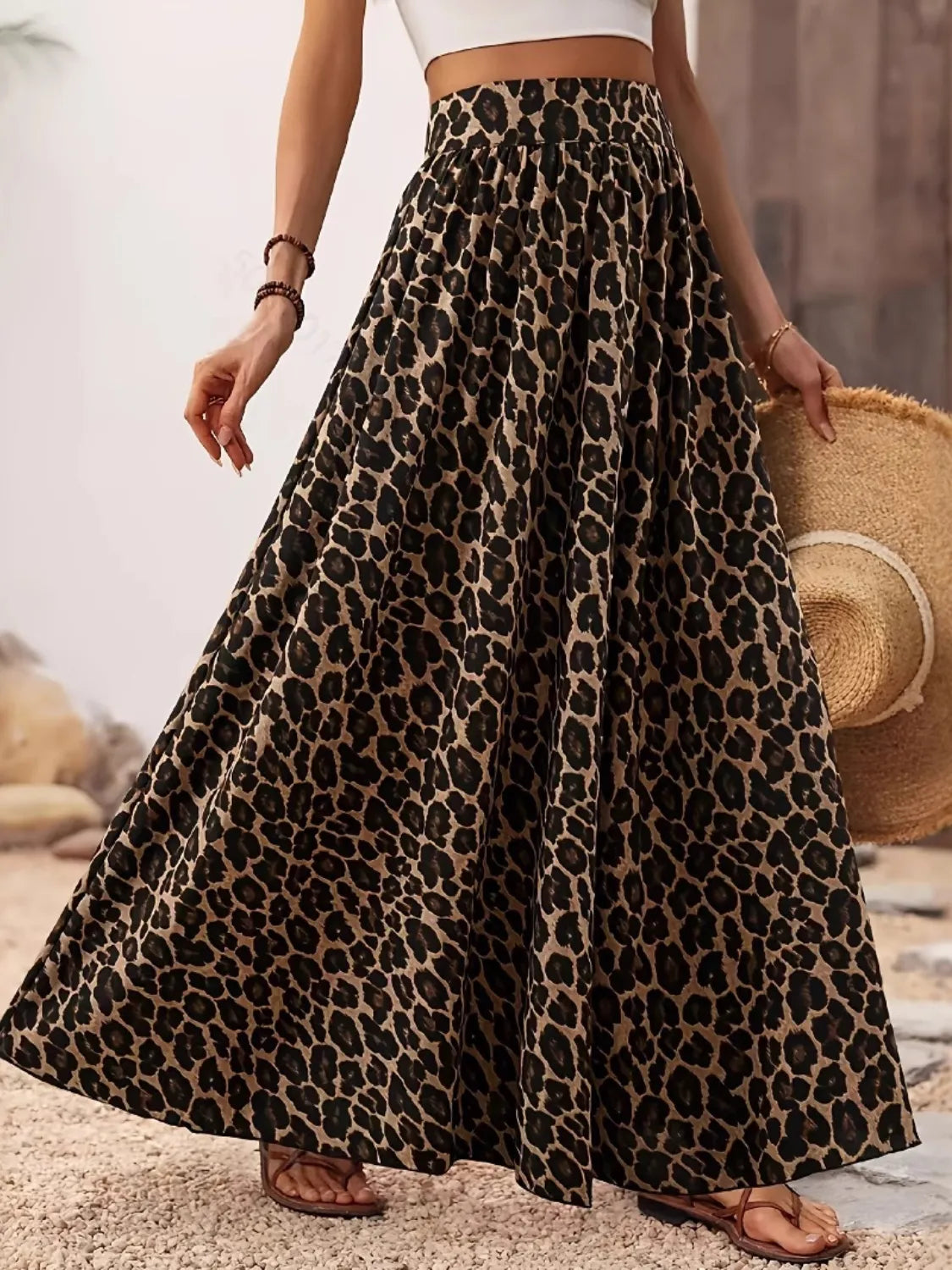 Leopard Maxi Skirt - Premium Skirts from Trendsi - Just $31.99! Shop now at Handbags Specialist Headquarter