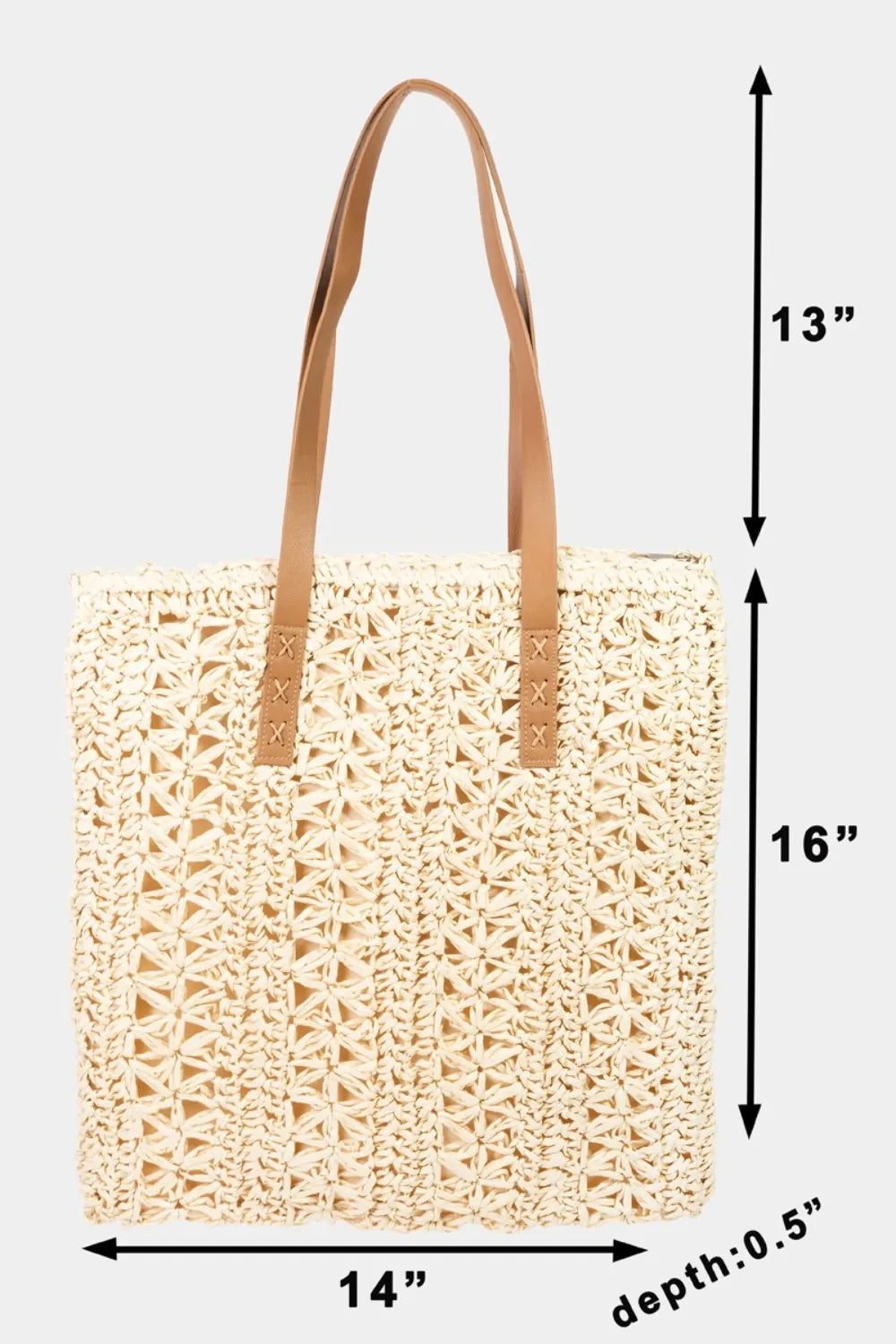 Fame Straw Braided Tote Bag - Premium Tote Bag from Trendsi - Just $32.99! Shop now at Handbags Specialist Headquarter