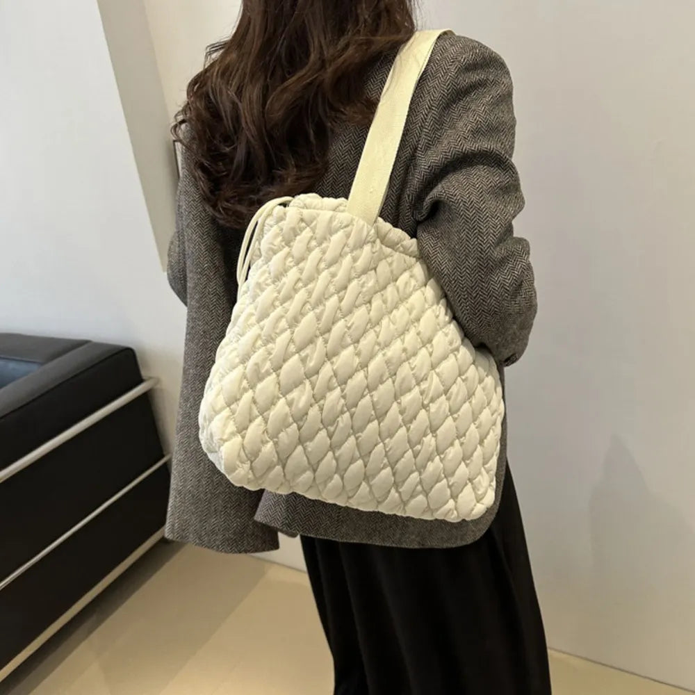 Drawstring Bubble Texture Tote Bag - Premium Tote Bag from Trendsi - Just $39.99! Shop now at Handbags Specialist Headquarter
