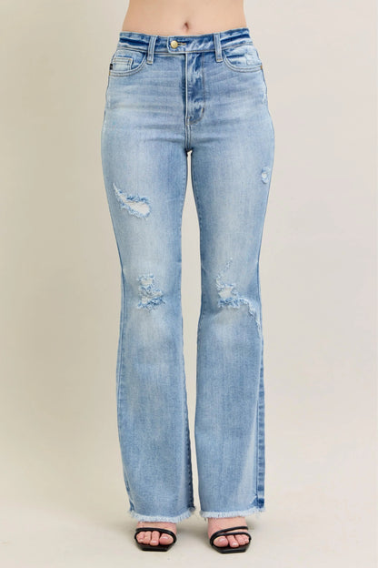 Judy Blue Full Size Hw Flare Jeans W/ Shield Pockets Plus Size - Premium Women / Jeans & Denim from Trendsi - Just $68.99! Shop now at Handbags Specialist Headquarter