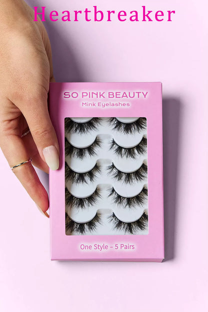 SO PINK BEAUTY Mink Eyelashes 5 Pairs - Premium Sleepwear from Trendsi - Just $24.99! Shop now at Handbags Specialist Headquarter