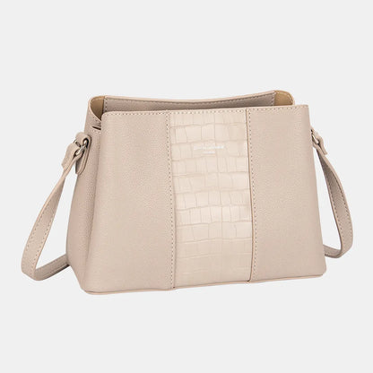 David Jones PU Leather Crossbody Bag - Premium Crossbody Bag from Trendsi - Just $39.99! Shop now at Handbags Specialist Headquarter