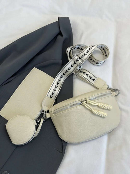 PU Leather Adjustable Strap Crossbody Bag with Coin Purse - Premium Crossbody Bag from Trendsi - Just $27.99! Shop now at Handbags Specialist Headquarter