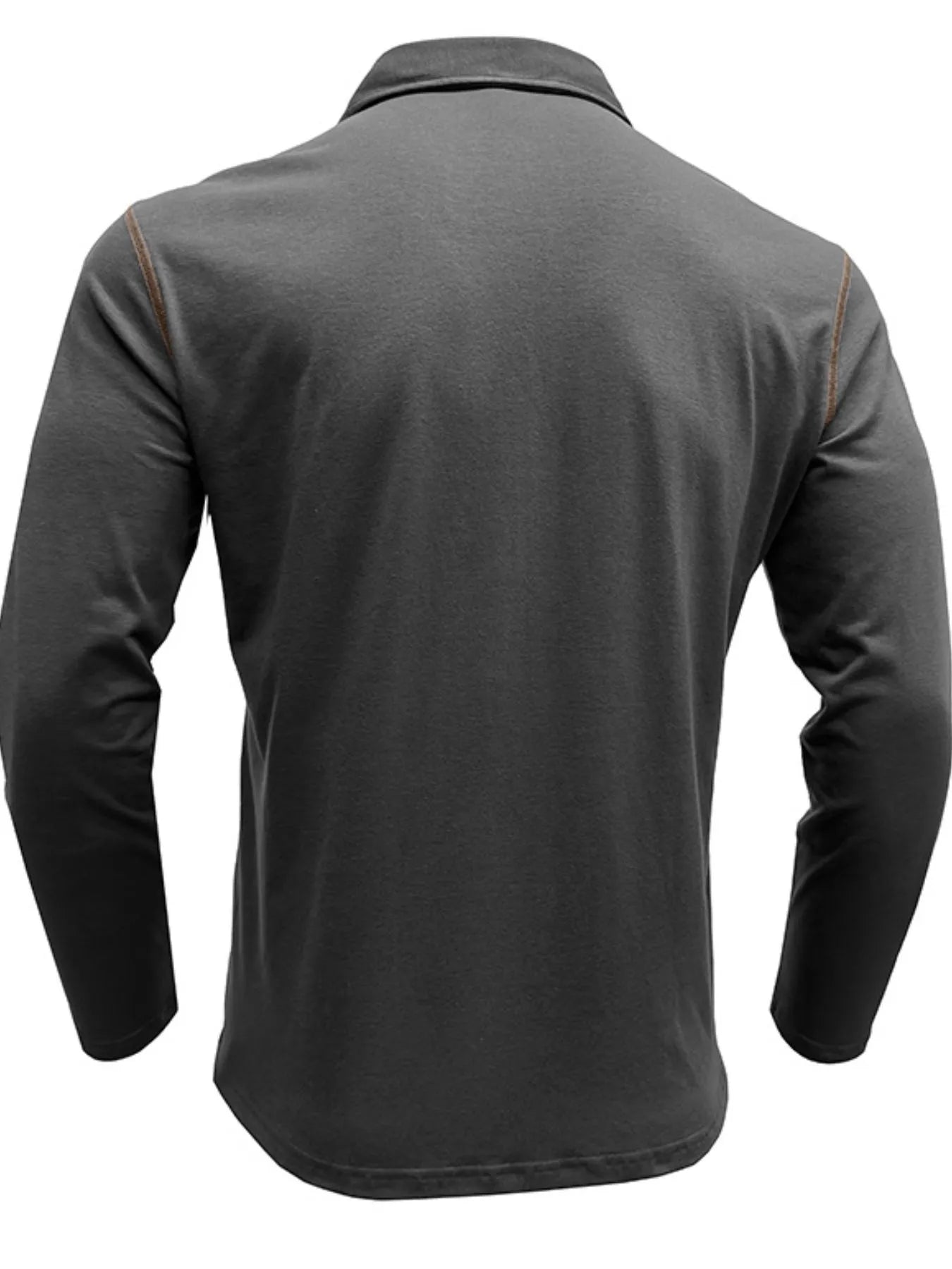 Men's Long Sleeve Polo Shirt with Contrast Stitching - Premium Men's Polo shirt from Trendsi - Just $39.99! Shop now at Handbags Specialist Headquarter
