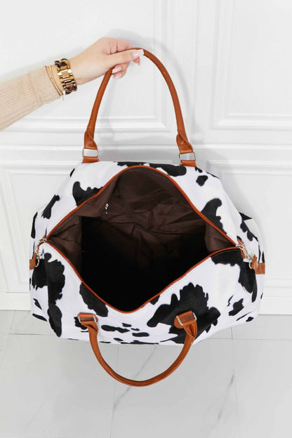 Animal Print Plush Weekender Bag - Premium Weekender Bag from Trendsi - Just $54.99! Shop now at Handbags Specialist Headquarter