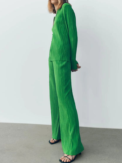 Texture Long Sleeve Top and Pants Lounge Set - Premium Sleepwear from Trendsi - Just $54.99! Shop now at Handbags Specialist Headquarter