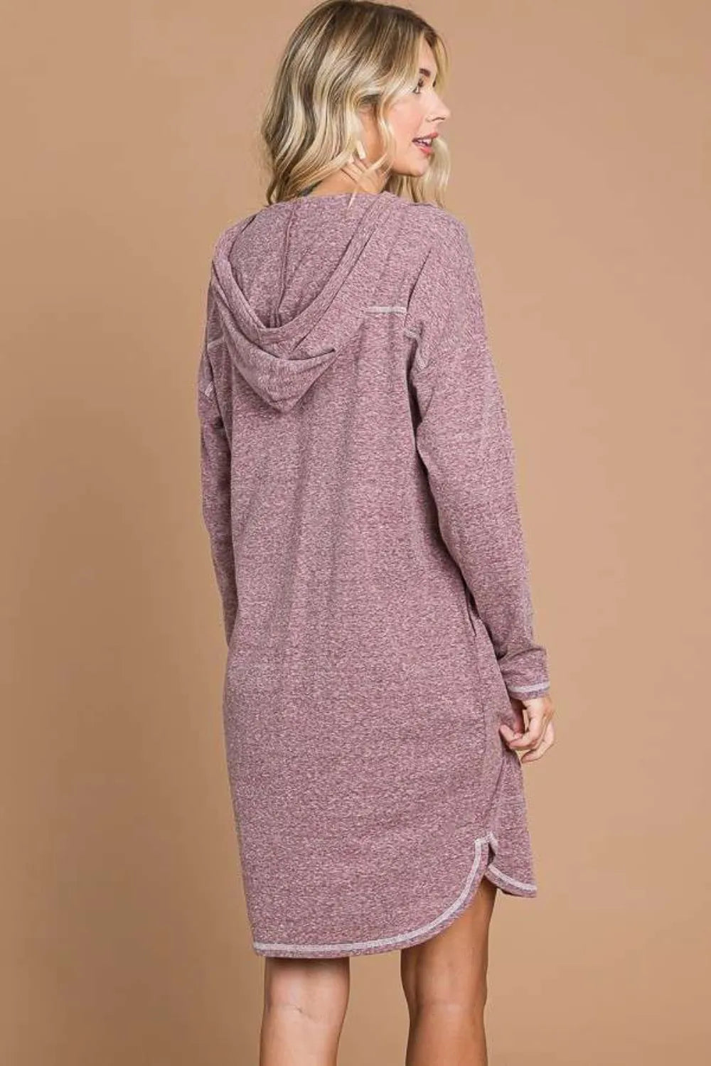 Culture Code Full Size Hooded Long Sleeve Sweater Dress - Premium Dresses from Trendsi - Just $35.99! Shop now at Handbags Specialist Headquarter