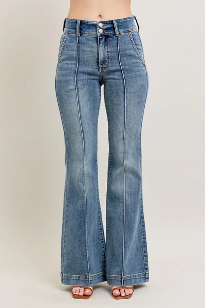 Judy Blue Full Size High-Waist Flare Denim Jeans with Front Seam Detail Plus Size - Premium Women / Jeans & Denim from Trendsi - Just $71.99! Shop now at Handbags Specialist Headquarter
