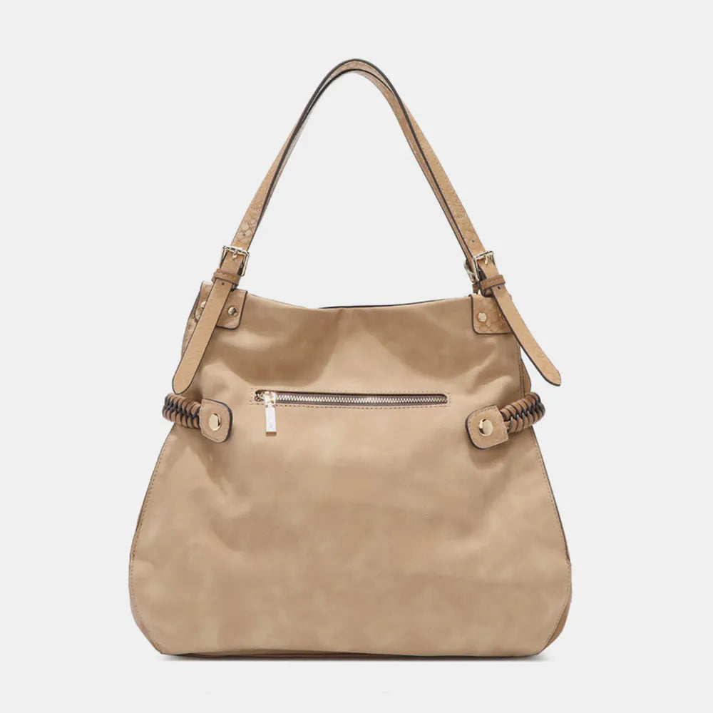 Nicole Lee USA Side Braided Tassel Inlaid Rhinestone Embroidery Hobo Bag - Premium Tote Bag from Trendsi - Just $70.99! Shop now at Handbags Specialist Headquarter