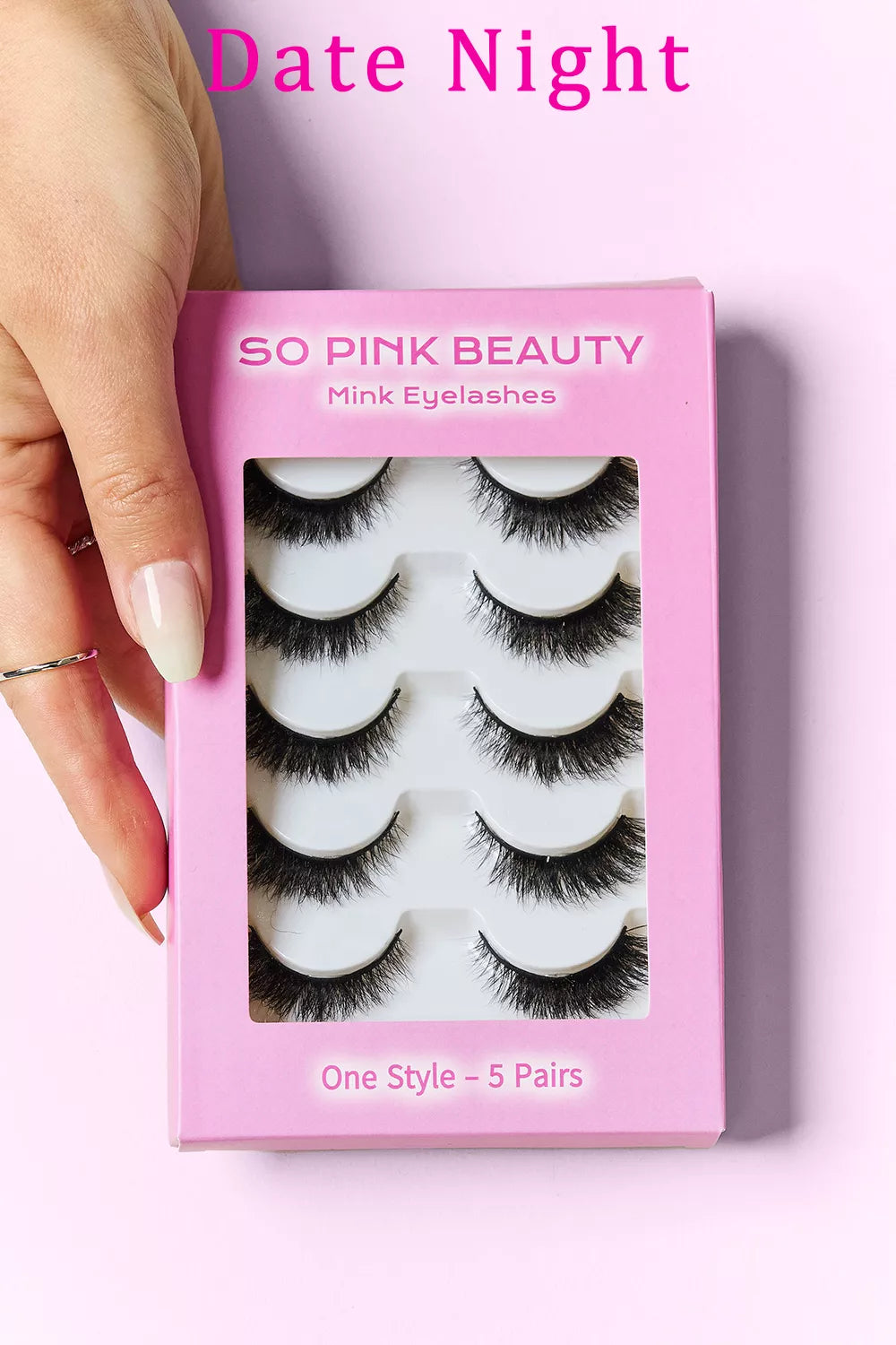 SO PINK BEAUTY Mink Eyelashes 5 Pairs - Premium Sleepwear from Trendsi - Just $24.99! Shop now at Handbags Specialist Headquarter