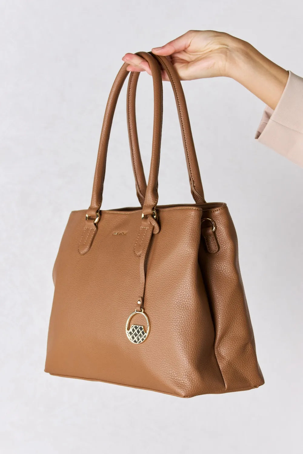David Jones Structured Leather Handbag - Premium handbags from Trendsi - Just $54.99! Shop now at Handbags Specialist Headquarter