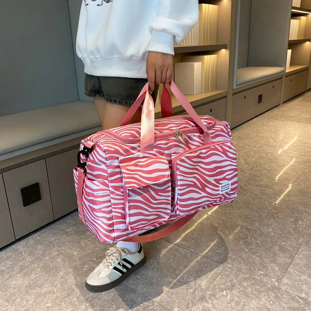 Oxford Cloth Animal Print Travel Bag - Premium travel-bag from Trendsi - Just $44.99! Shop now at Handbags Specialist Headquarter