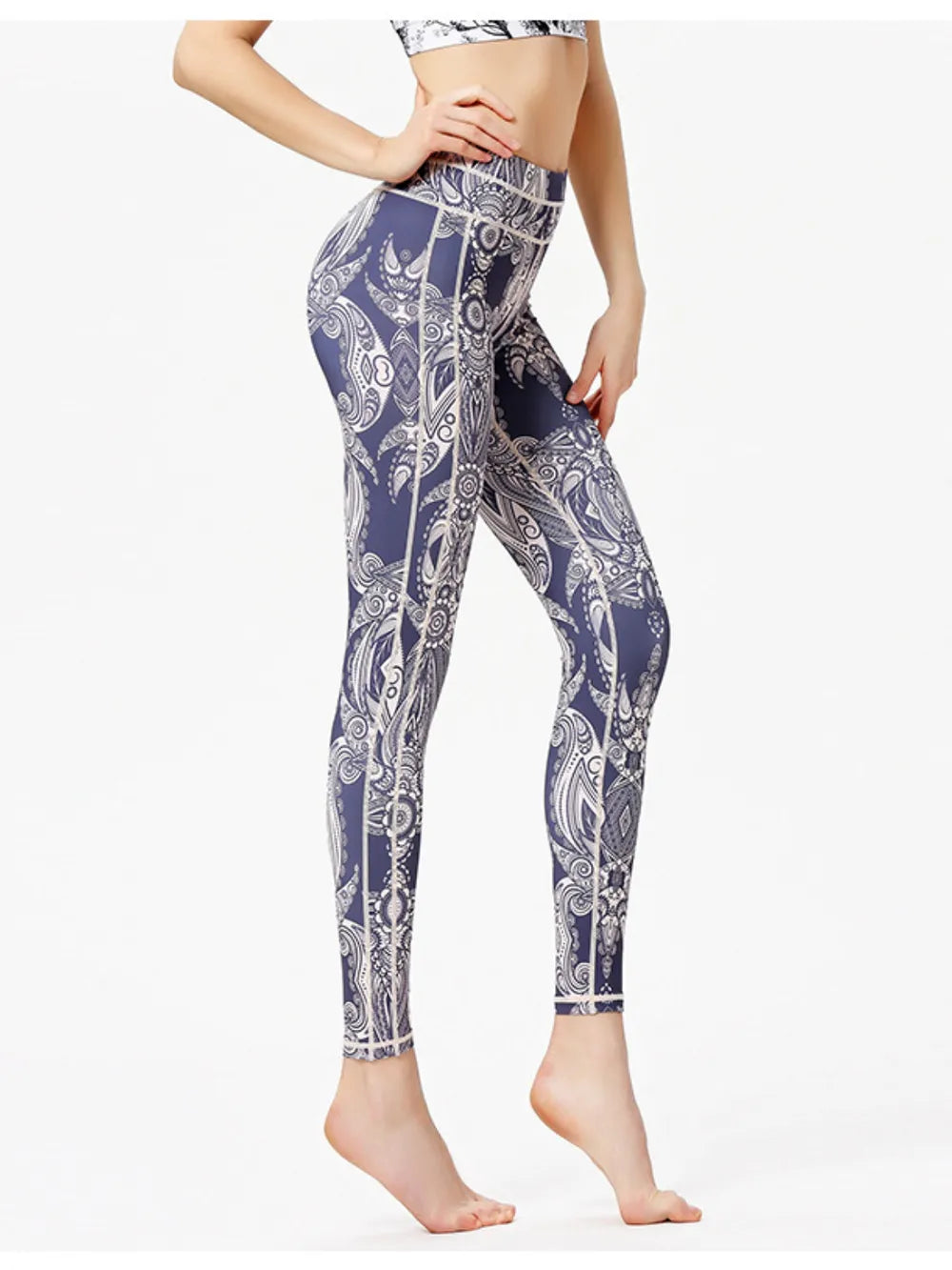 Printed Active High Waist Leggings - Premium Leggings from Trendsi - Just $48.12! Shop now at Handbags Specialist Headquarter