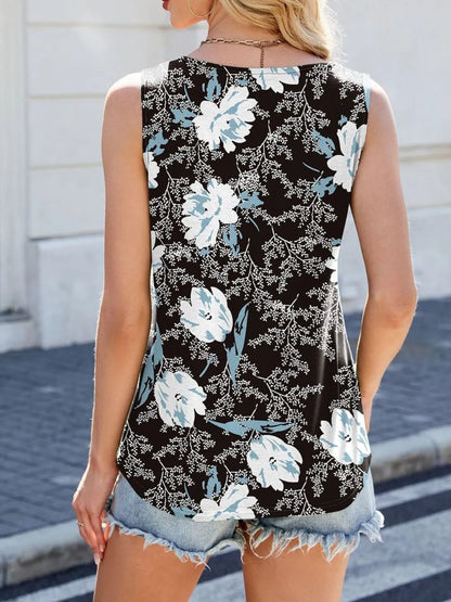Printed Scoop Neck Wide Strap Tank - Premium Tops from Trendsi - Just $19.70! Shop now at Handbags Specialist Headquarter