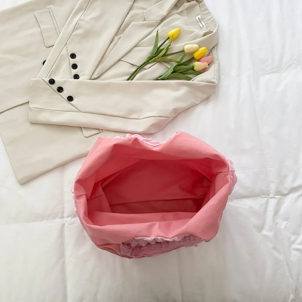 Ruched Polyester Large Handbag - Premium Tote Bag from Trendsi - Just $39.99! Shop now at Handbags Specialist Headquarter