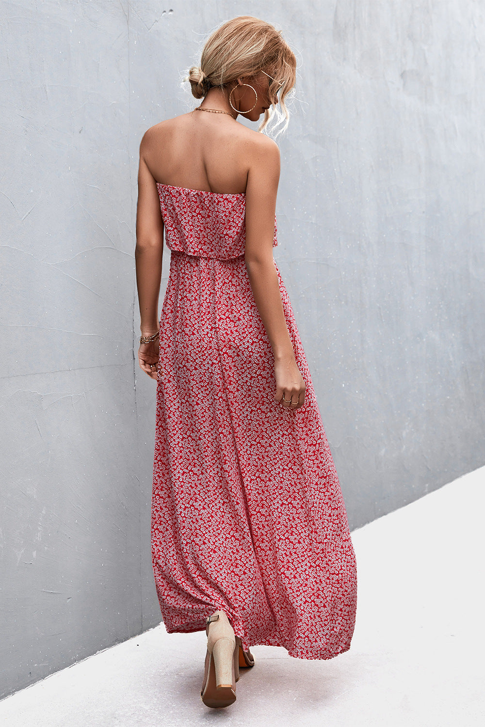 Strapless Split Maxi Dress - Premium Maxi Dress from Trendsi - Just $31.99! Shop now at Handbags Specialist Headquarter